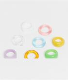 Asos Design Pack Of 8 Mixed Colorful Rings In Plastic-multi