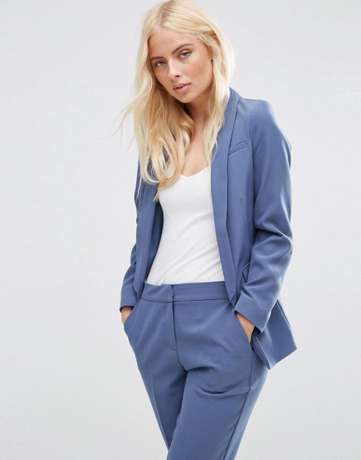 Asos Premium Tailored Edge To Edge Blazer - Petrol