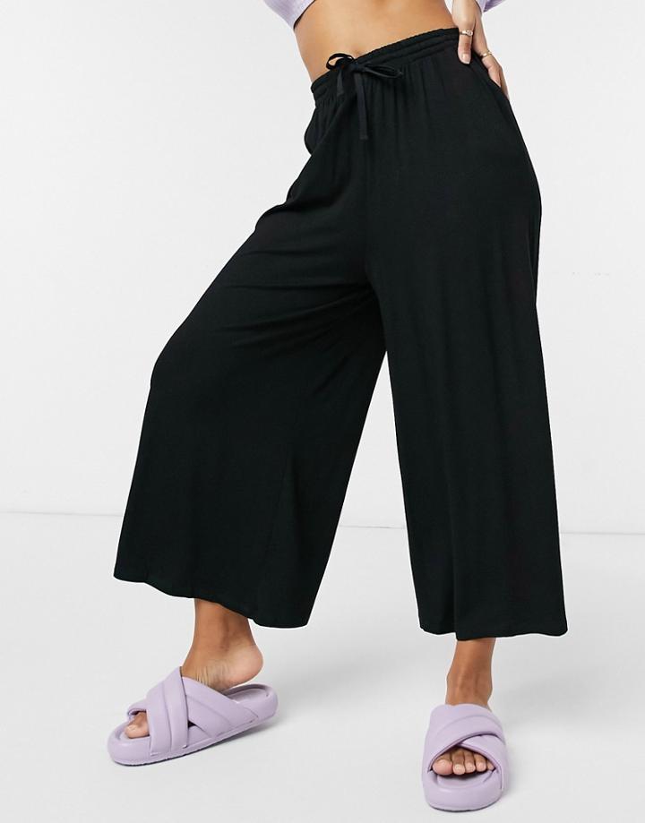 Asos Design Cropped Drawstring Pants In Black