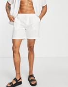 South Beach Linen Blend Swim Shorts In White