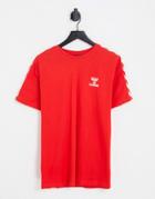 Hummel Classic Chevron Tee In Flame Scarlet-red