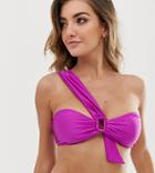 South Beach Mix & Match Fiesta Wrap Bikini Top-purple