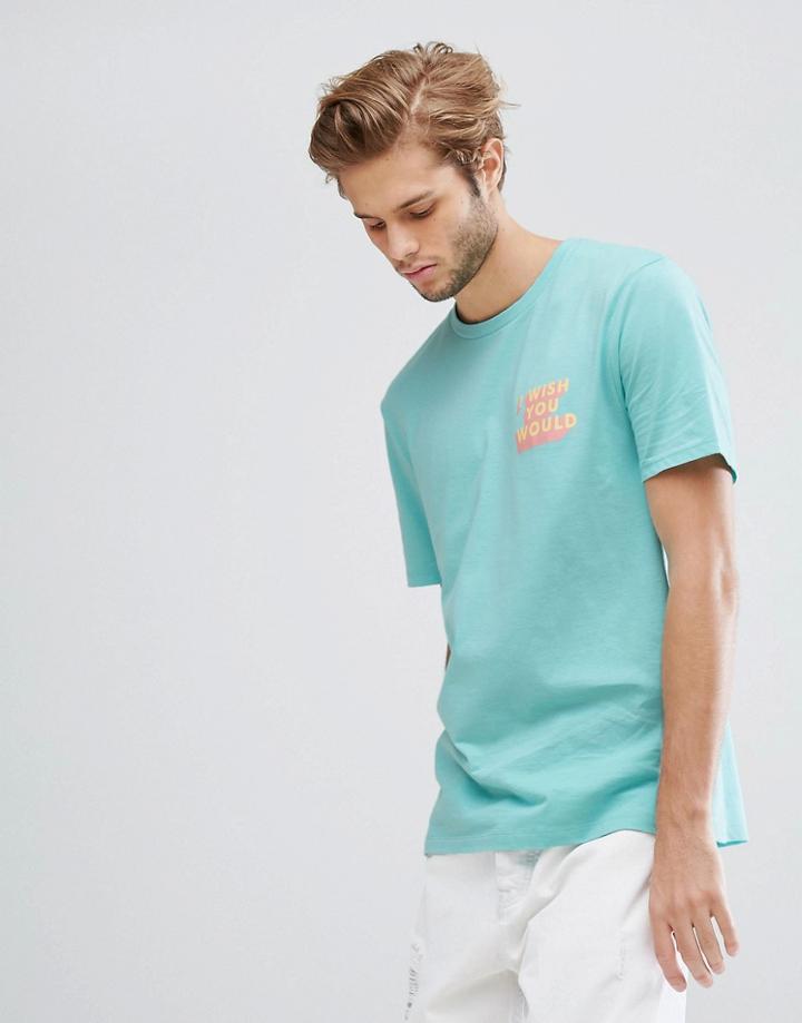 Asos Relaxed T-shirt With I Wish You Would Print - Blue