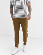Only & Sons Slim Tapered Fit Pants In Dark Sand
