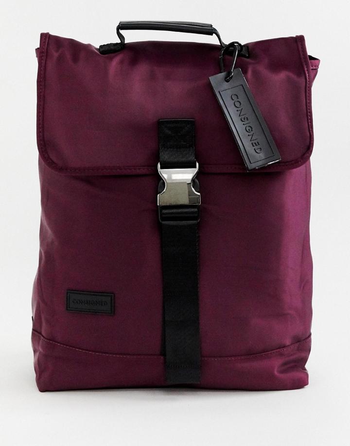 Consigned High Shine Foldover Backpack - Purple