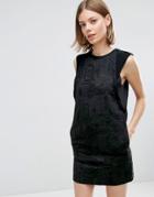 See U Soon Shift Dress In Jacquard With Piping Detail - Black