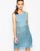 True Decadence Dress With Crochet Skirt - Cornflower Blue