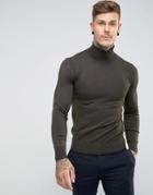 Gianni Feraud Premium Roll Neck Fine Gauge Sweater - Green