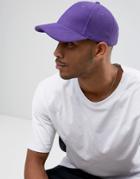 Asos Fleece Baseball Cap In Purple - Purple