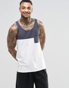 Asos Tank With Contrast Yoke And Pocket - Black