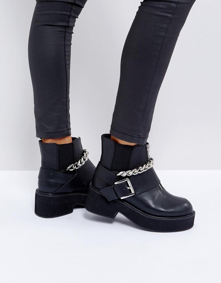 Asos Rossi Chunky Hardware Boots - Black