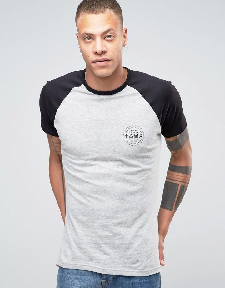 Friend Or Faux Recon Raglan T-shirt - Gray