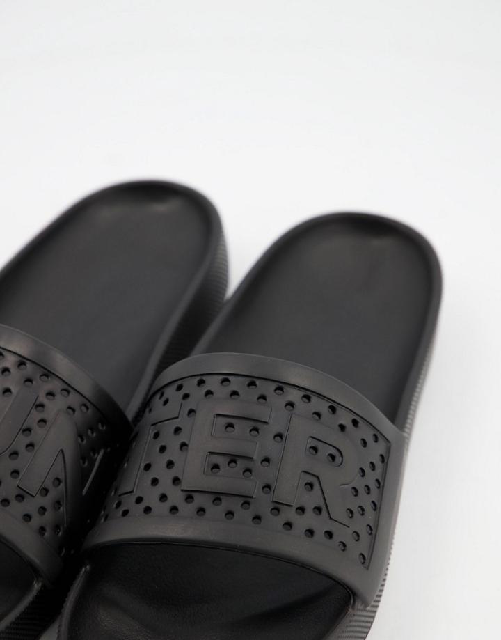 Hunter Originals Large Logo Slides In Black