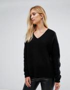 Vero Moda Tall Open Knit Back Detail Sweater - Black