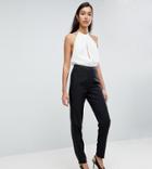 Fashion Union Tall Tapered Tuxedo Pants - Black