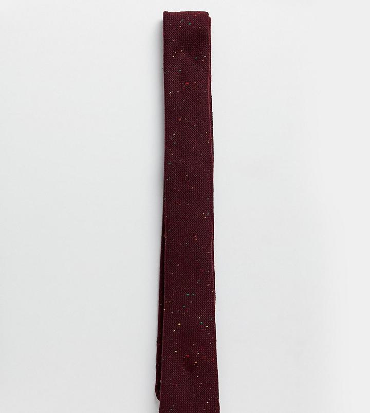 Heart & Dagger Tie In Pink Fleck - Red