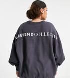 Asos Weekend Collective Curve Oversized Logo Sweatshirt In Slate Gray-green