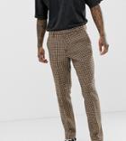 Heart & Dagger Slim Suit Pants In Charcoal Harris Tweed - Gray