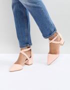 Raid Debby Pink Studded Patent Mid Heeled Shoes - Pink