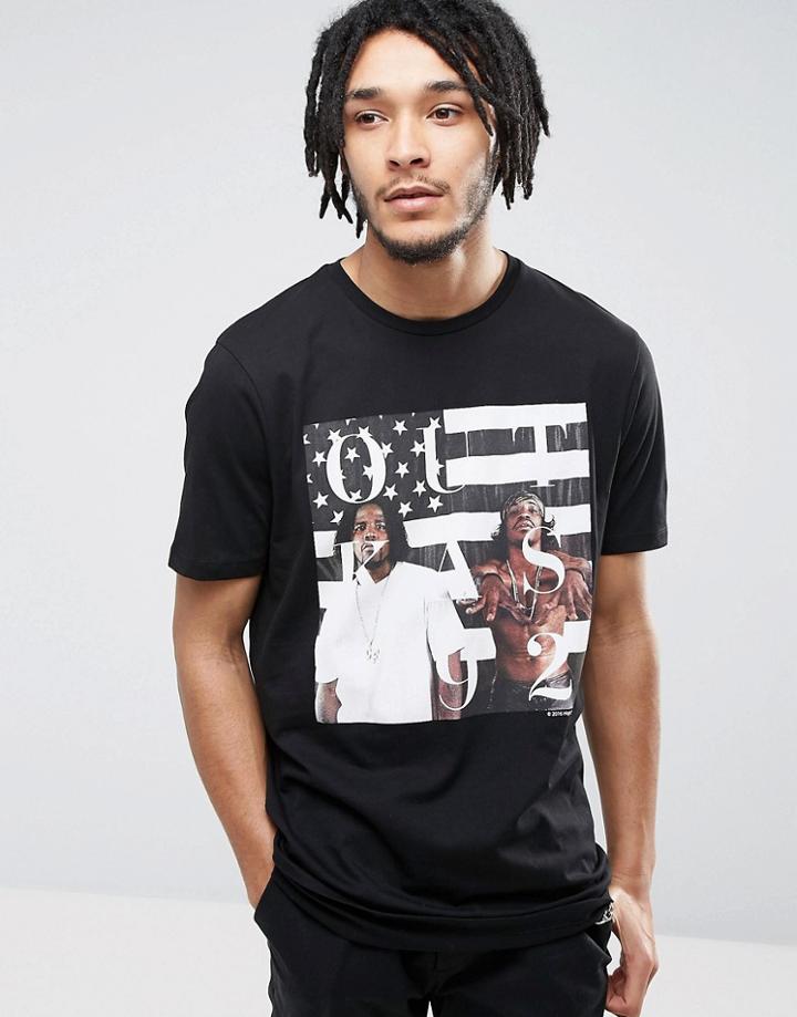 Asos Outkast Longline Band T-shirt - Black
