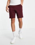 New Look Jersey Short In Burgundy-red