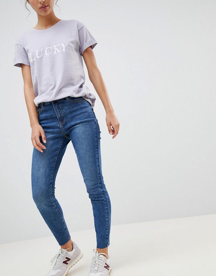 New Look Seam Detail Skinny Jean - Blue
