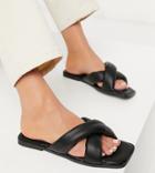 South Beach Exclusive Padded Slide Sandals In Black