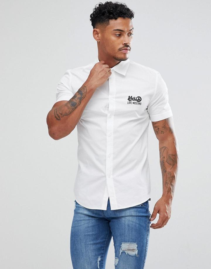 Love Moschino Muscle Shirt In White With Logo - White