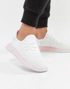 Adidas Originals Deerupt Sneakers In White And Lilac - White
