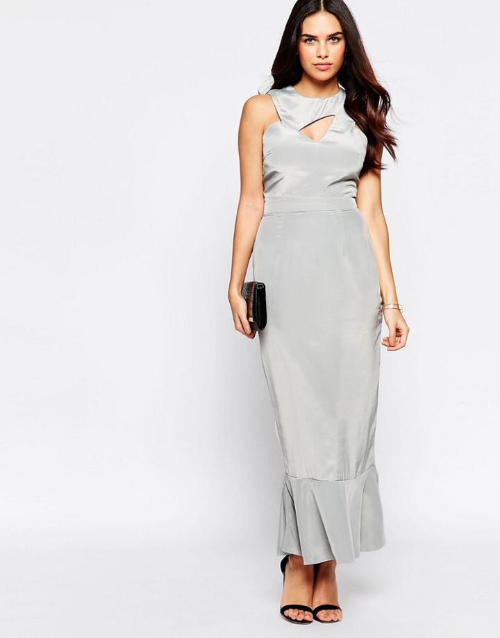 Vlabel Ally Frill Hem Dress - Silver
