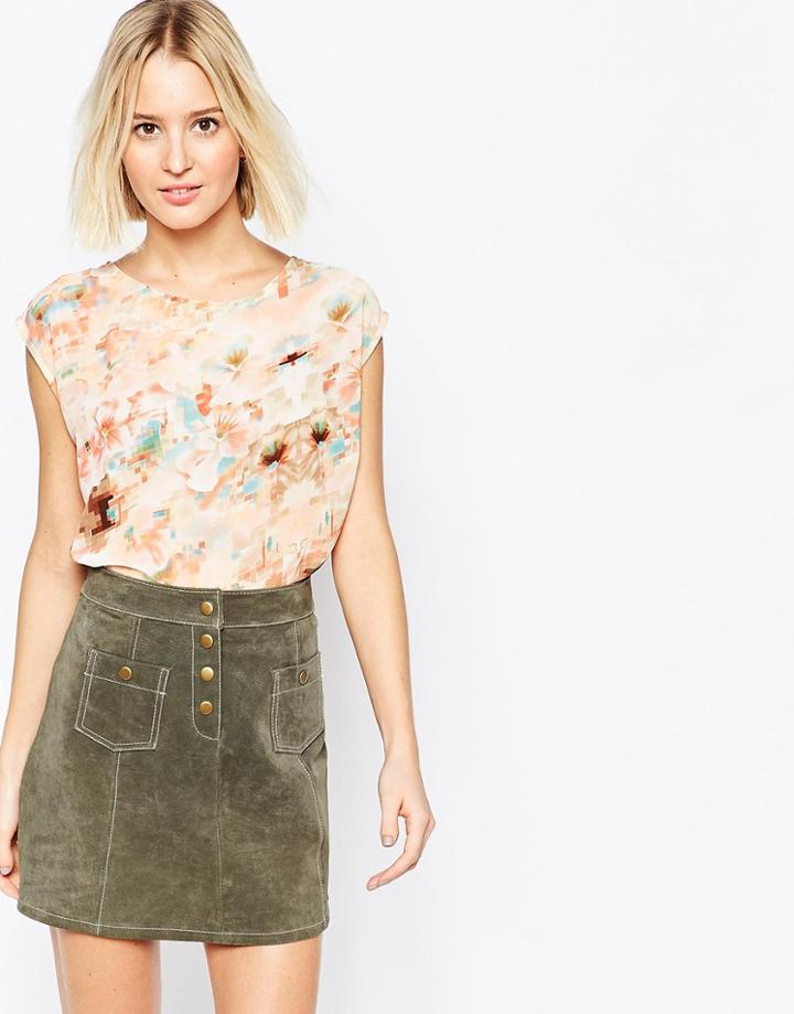 Daisy Street Top In Digital Print - Multi