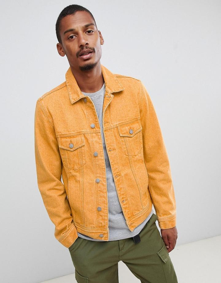 Dr Denim Dwight Denim Jacket In Dusty Gold - Gold