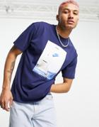 Nike Reissue Pack Photographic Print T-shirt In Navy