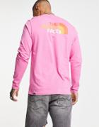 The North Face Easy Long Sleeve T-shirt In Pink-purple