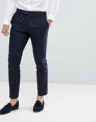 River Island Wedding Skinny Fit Suit Pants In Blue Check - Blue