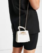 Truffle Collection Micro Mini Grab Bag With Chain Strap In White