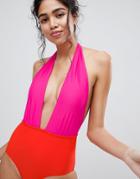 South Beach Plunge Swimsuit - Red