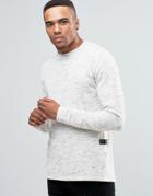 !solid Spacedye Knitted Sweater - White