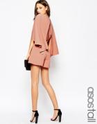 Asos Tall Romper With Cape Sleeve - Dusty Pink
