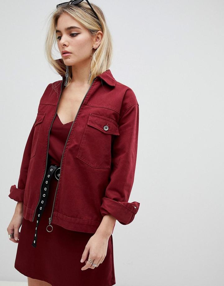 Kubban Boxy Denim Jacket - Red