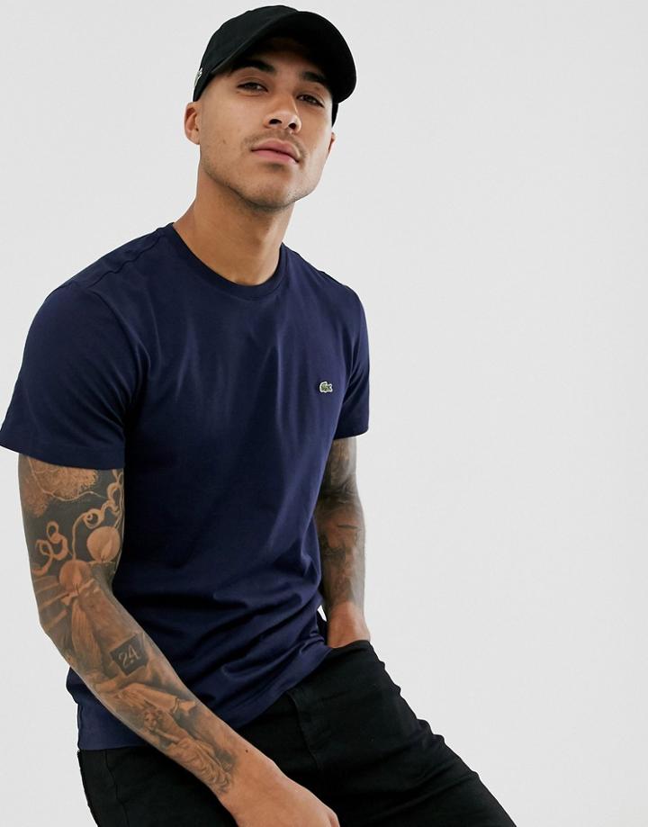 Lacoste Logo Pima Cotton T-shirt In Navy
