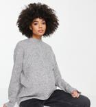 Topshop Maternity Oversized Crew Neck Sweater In Gray