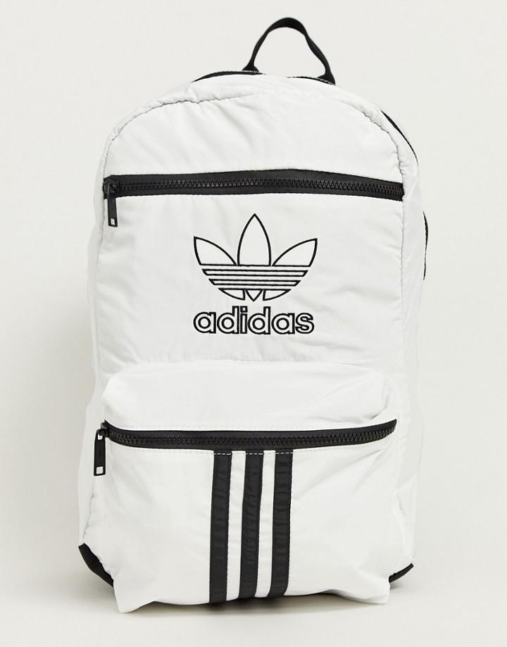 Adidas Originals Backpack In White With 3 Stripes - White