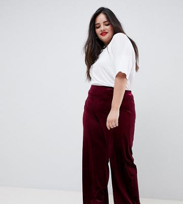 Koko Velvet Palazzo Pants - Red