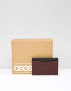 Asos Card Holder With Contrast - Burgundy