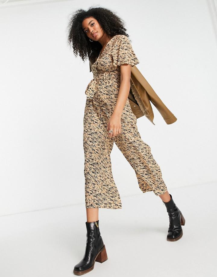 Whistles Bark Print Tie Waist Jumpsuit In Multi