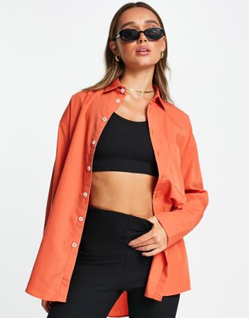 4th & Reckless Oversized Shirt In Rust-orange