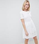 Asos Design Tall Broderie Mini Skater Dress - White
