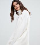 Micha Lounge Luxe Funnel Neck Oversized Sweater With Mohair Blend - Cream