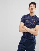 Ellesse Striped Polo In Navy - Navy
